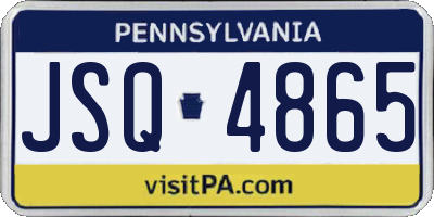 PA license plate JSQ4865