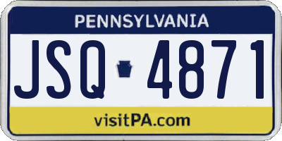 PA license plate JSQ4871