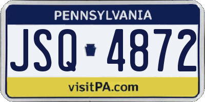 PA license plate JSQ4872