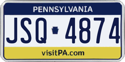 PA license plate JSQ4874