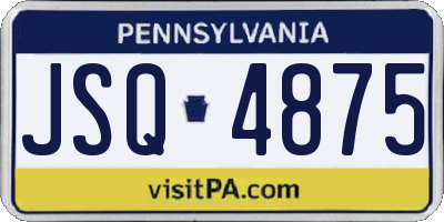 PA license plate JSQ4875