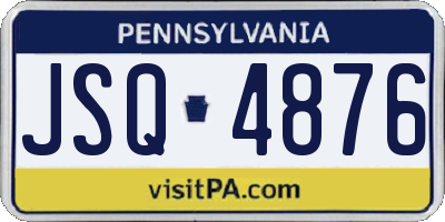 PA license plate JSQ4876