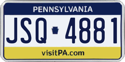 PA license plate JSQ4881