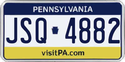 PA license plate JSQ4882