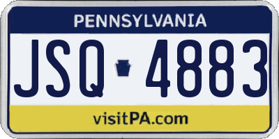 PA license plate JSQ4883