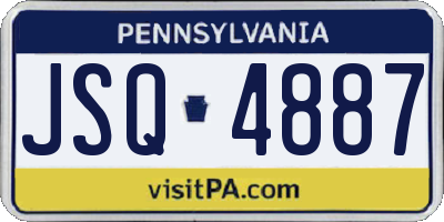 PA license plate JSQ4887