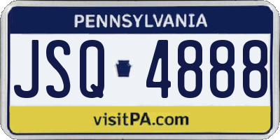 PA license plate JSQ4888