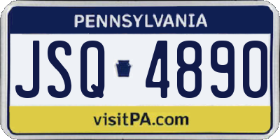 PA license plate JSQ4890