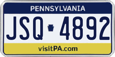 PA license plate JSQ4892