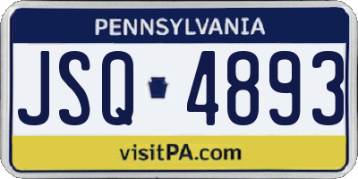 PA license plate JSQ4893