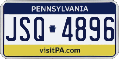 PA license plate JSQ4896
