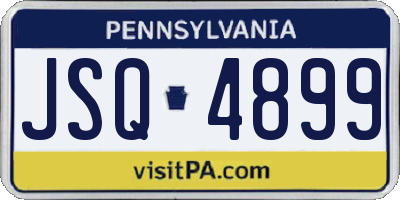 PA license plate JSQ4899