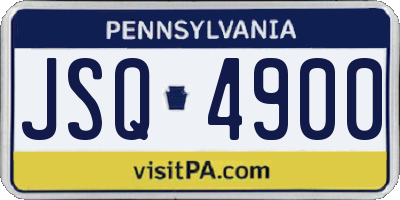 PA license plate JSQ4900
