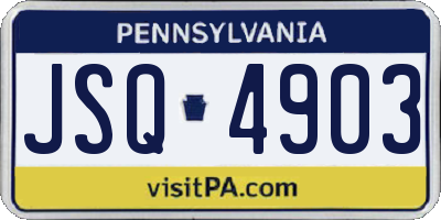 PA license plate JSQ4903