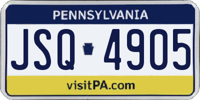 PA license plate JSQ4905