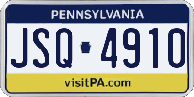 PA license plate JSQ4910