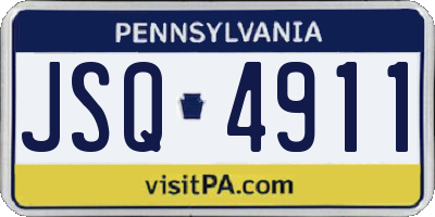 PA license plate JSQ4911