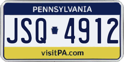 PA license plate JSQ4912