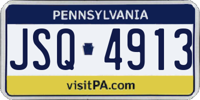 PA license plate JSQ4913