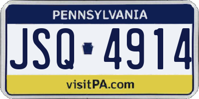 PA license plate JSQ4914