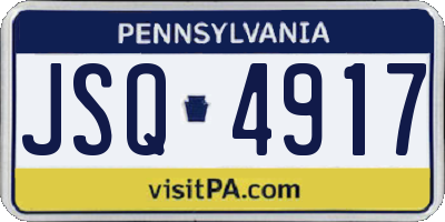 PA license plate JSQ4917