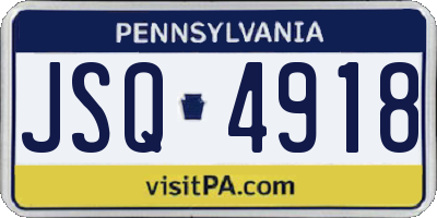 PA license plate JSQ4918