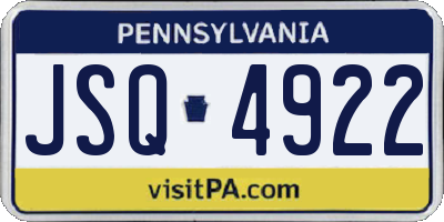 PA license plate JSQ4922