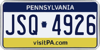 PA license plate JSQ4926