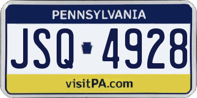 PA license plate JSQ4928
