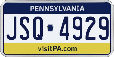 PA license plate JSQ4929
