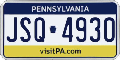 PA license plate JSQ4930