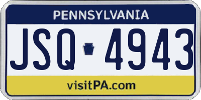 PA license plate JSQ4943