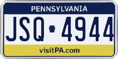 PA license plate JSQ4944