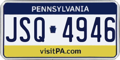 PA license plate JSQ4946