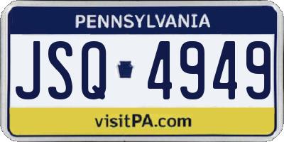 PA license plate JSQ4949