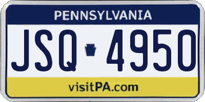 PA license plate JSQ4950