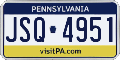 PA license plate JSQ4951