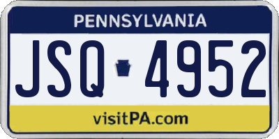PA license plate JSQ4952