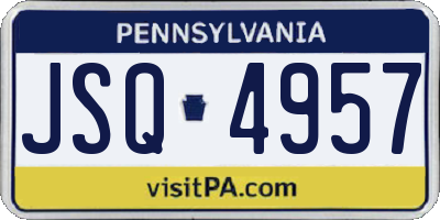 PA license plate JSQ4957