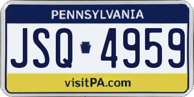 PA license plate JSQ4959