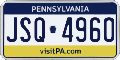 PA license plate JSQ4960