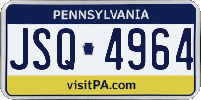 PA license plate JSQ4964