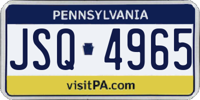 PA license plate JSQ4965