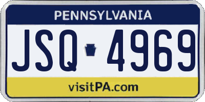 PA license plate JSQ4969