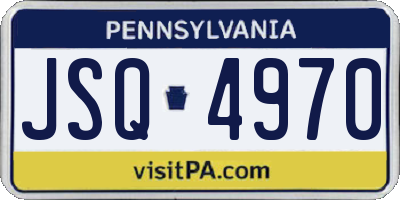 PA license plate JSQ4970