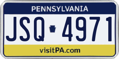 PA license plate JSQ4971