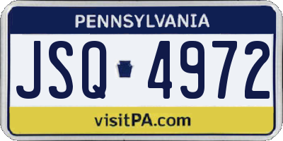 PA license plate JSQ4972
