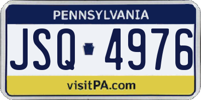 PA license plate JSQ4976