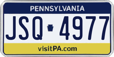PA license plate JSQ4977