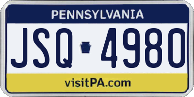 PA license plate JSQ4980